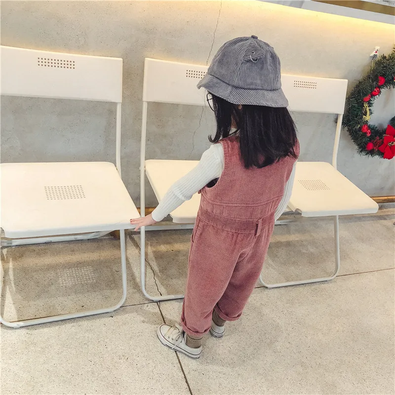 Hot selling autumn kids child 2018 clothes children overall pants for boys trousers girls corduroy pants jumpsuit for girls kids (28)