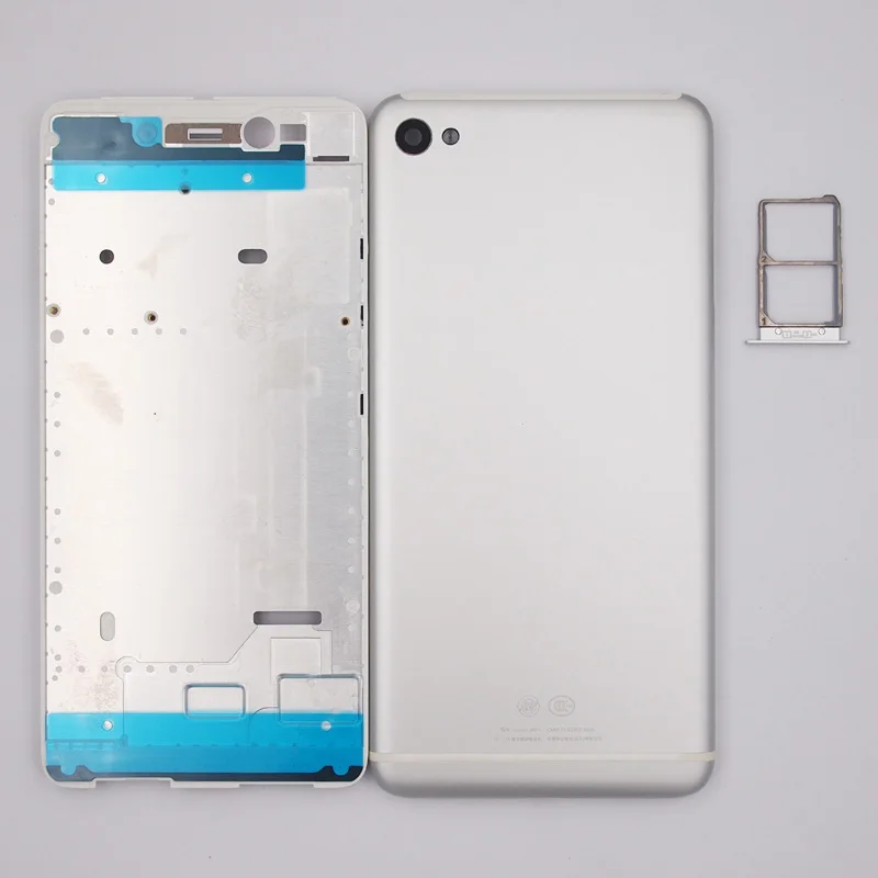 

BaanSam New LCD Front Frame Battery Door Back Cover SIM Card Tray Slot Housing Case For Lenovo S90 With Power Volume Buttons