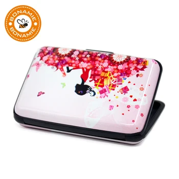 

BONAMIE New Modern Girl Bride Aluminum Wallet RFID Blocking Business ID Card Holders Bank Card Case Box Wedding Gifts For Women