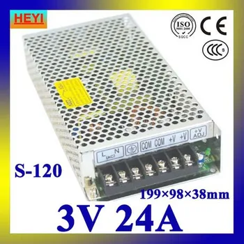 

single output switching power supply 3V 24A 100~120V/200~240V AC input LED power supply 120W 3V transformer