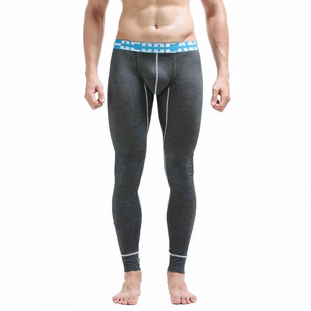 WINTER SEOBEAN NEW Men's sexy cotton denim fabric Long johns Low Rise Thermal Underpants warmest long underwear