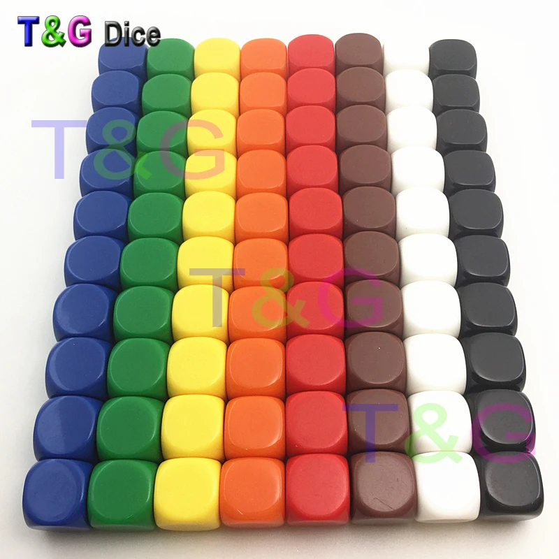 

10pcs/set high quality 16mm d6 blank dice smooth surfaces for custom printing or engraving logo red balck Multicolor Blank