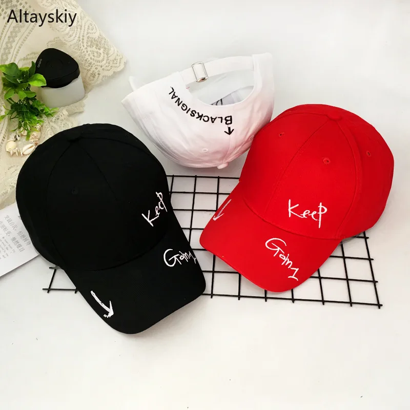 

Baseball Caps Women Solid Letters Embroidery Adjustable Ladies Womens Hat Hip Hop Leisure Cap Simple Chic Trendy All-match Hats
