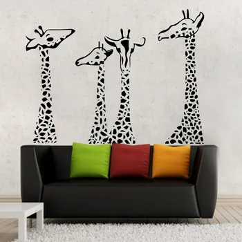 

Large 110x145 Giraffes Family Removable Wall Stickers Kids Nusey Bedroom Sofa background Wall Decals Art Mural adesivo ES-19