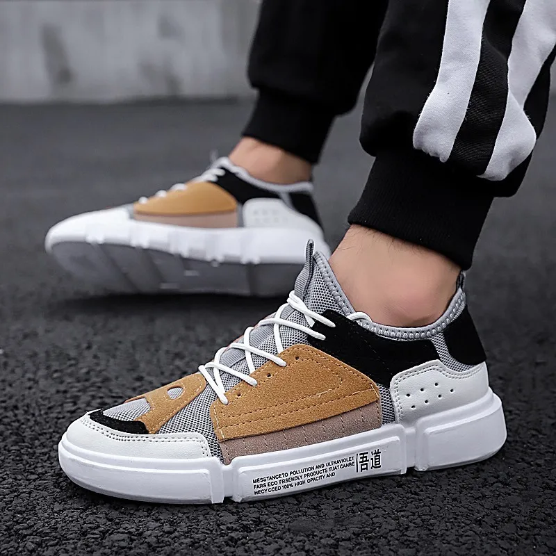 Ventilation Leisure Time Sneakers Male Street Casual Platform Shoes Men Time Spelling Tidal Shoes Shoes Male Zapatos De Hombre