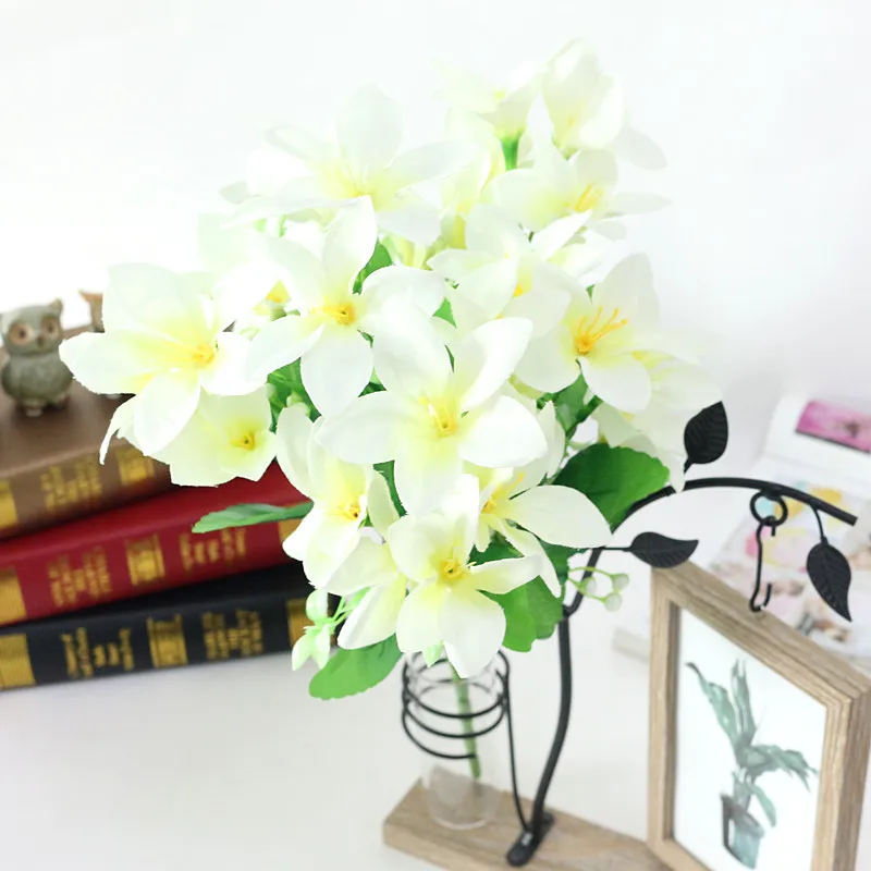 Flone Multicolor Artificial Lily Flower Fake Plastic Silk Flowers Bridal Bouquet Wedding Wreath Home Party Decor Art Floral (6)