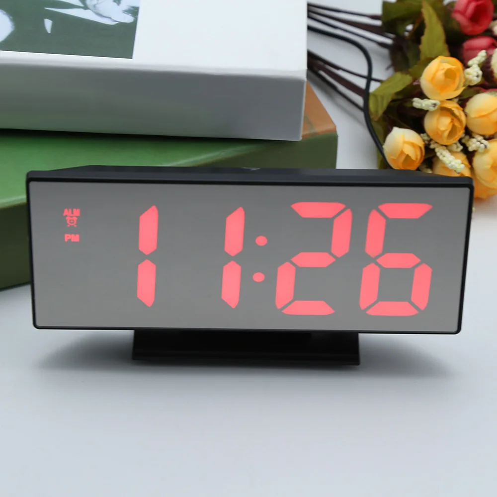  Snooze Display Time Night LCD Light Table Desktop Reloj Despertador USB Cable Digital Alarm Clock L