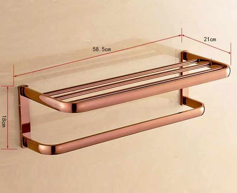 Всего Латунь цвета розового золота готовой Аксессуары для ванной комнаты Комплект крюк робы, Бумага держатель, Полотенца бар, золото
