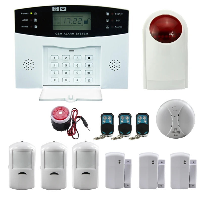 Russian Spanish French Lanuage Alarm Wireless 433Mhz GSM Home Alarm fire Burglar Security SMS Alarm System AG Security Factory