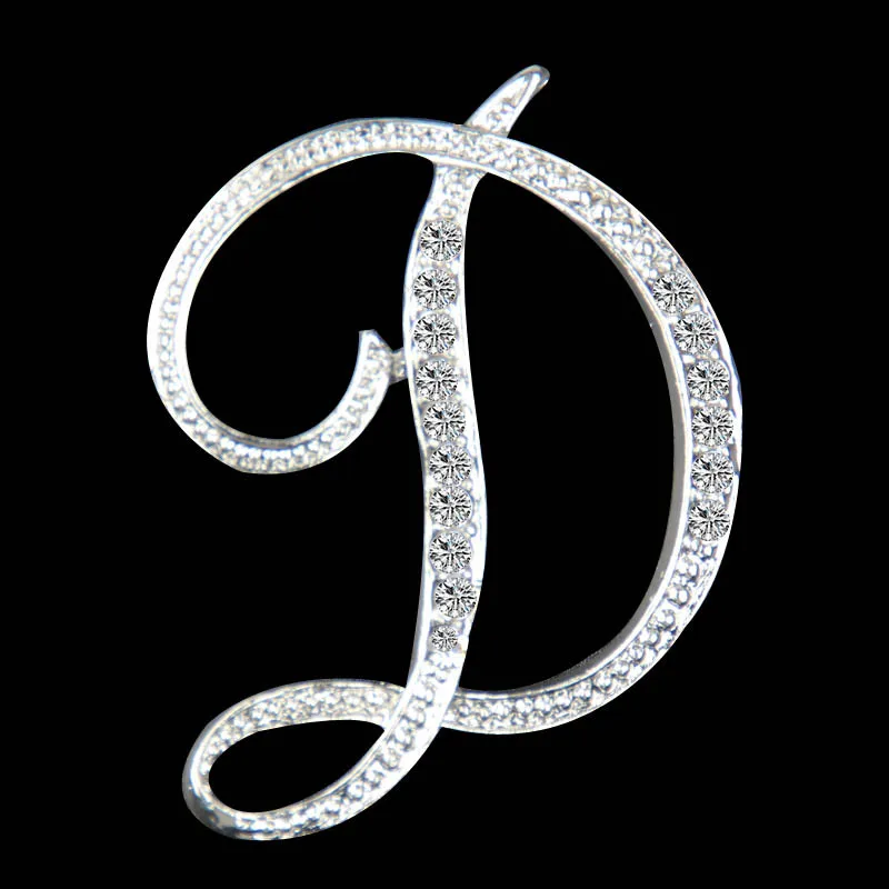 

1 PC A To Z 26 Letters Design Brooches Pins English Letter Personality Brooches with Crystal