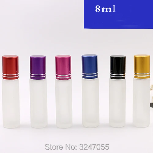 8ML 40pcs/lot Frosted Empty Glass Roll on Perfume Bottle DIy Portable Cosmetic Essential Oil Container Liquid Storage | Красота и