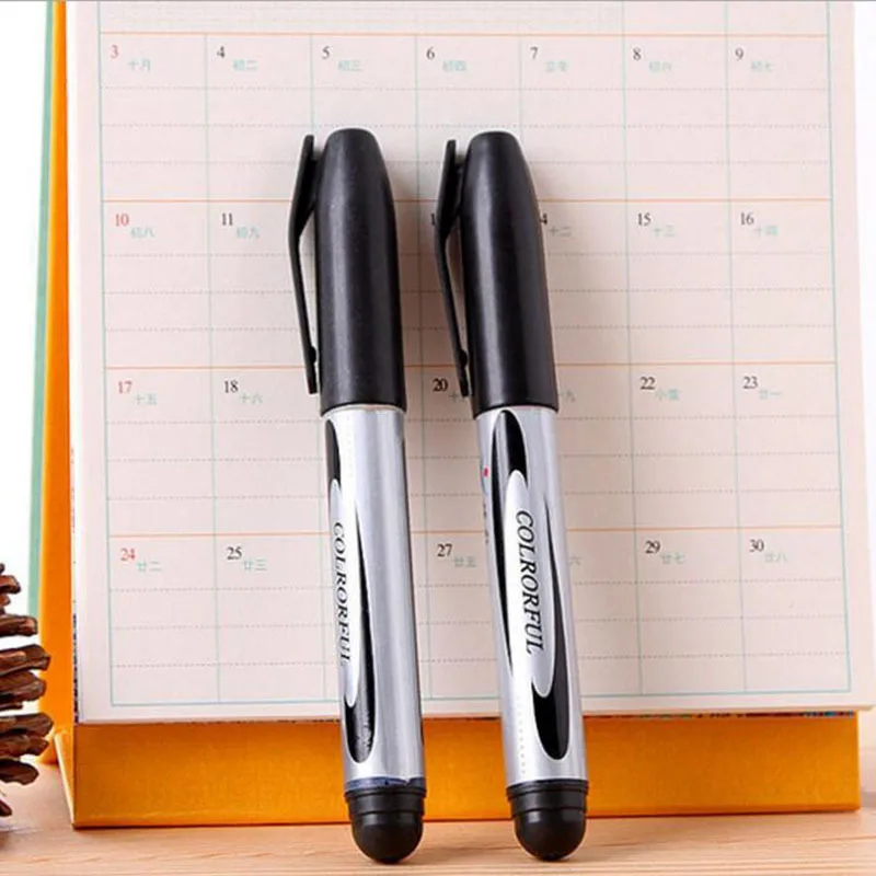 

Black Red Blue Plastic Oily Waterproof Permanent Marker Pens Korean Stationery school supplies Student 2004