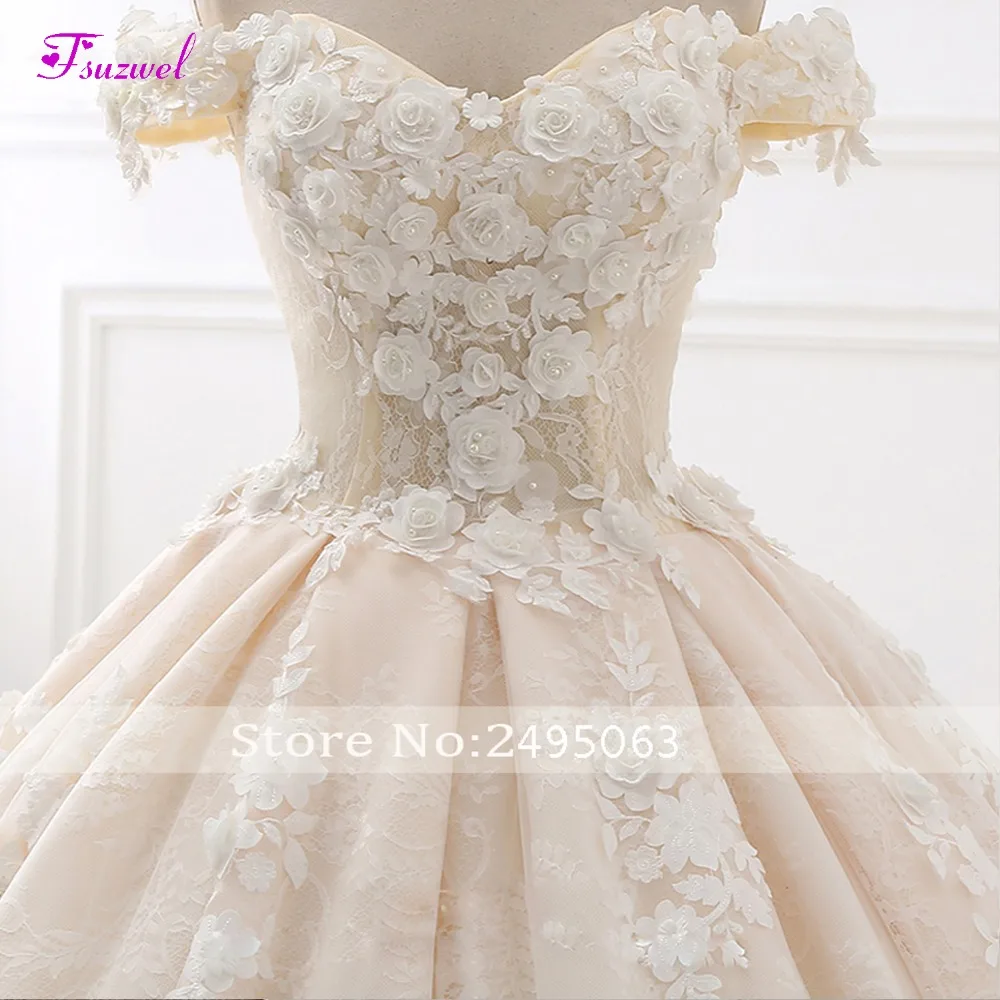 affordable wedding dresses Vestido de Noiva Appliques Lace Royal Train Princess Wedding Dress 2020 Luxury Pearls Flowers Boat Neck Ball Gown Bridal Dress affordable wedding dresses