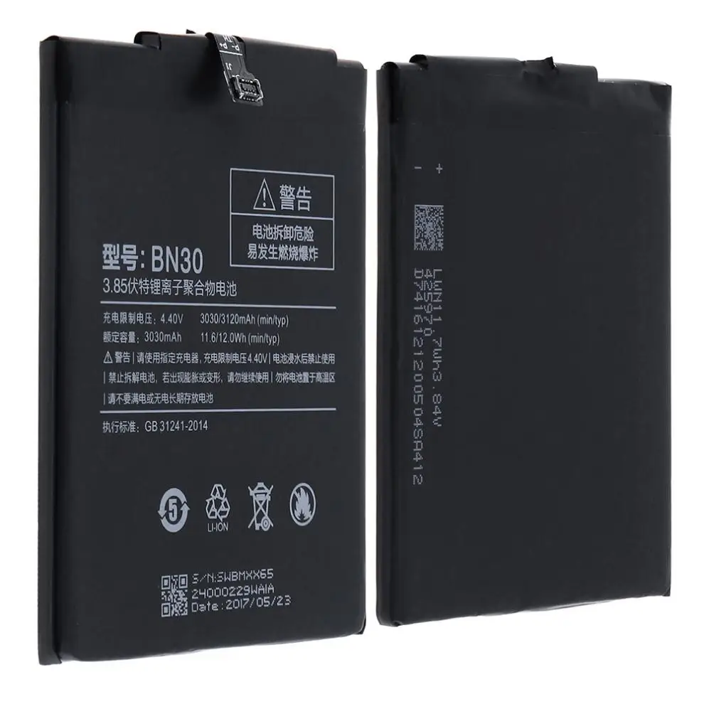 

BN30 3.85V 3030mAh Rechargeable Built-in Polymer Li-ion Replacement Battery Batterie Phone Accumulator for Xiaomi Redmi 4A