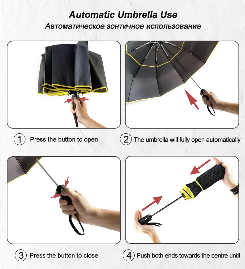 120 см полностью автоматический двойной большой зонт от дождя, Женский 3 складной ветростойкий большой зонт с подставкой для путешествий и бизнеса, мужской зонт