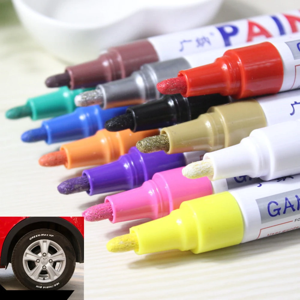 Portable Colorful Pen Car Tyre Tire Tread Rubber Metal Permanent Paint