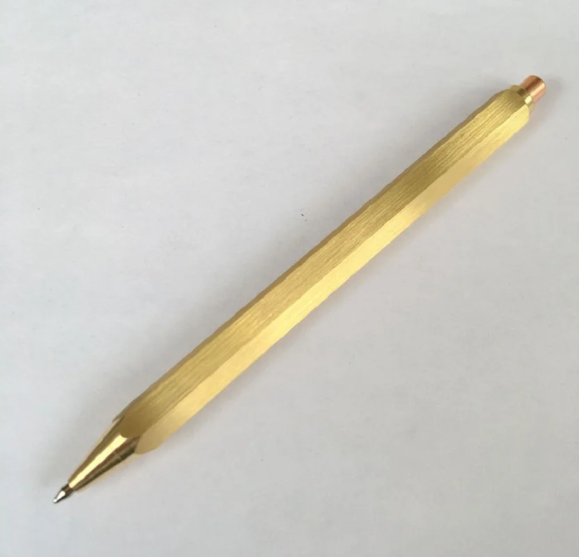New Automatic hexagonal Brass Pen press-type Copper Ballpoint 5pcs/lot | Канцтовары для офиса и дома