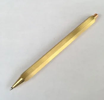 

New Automatic hexagonal Brass Pen press-type Copper Pen Ballpoint Pen 5pcs/lot