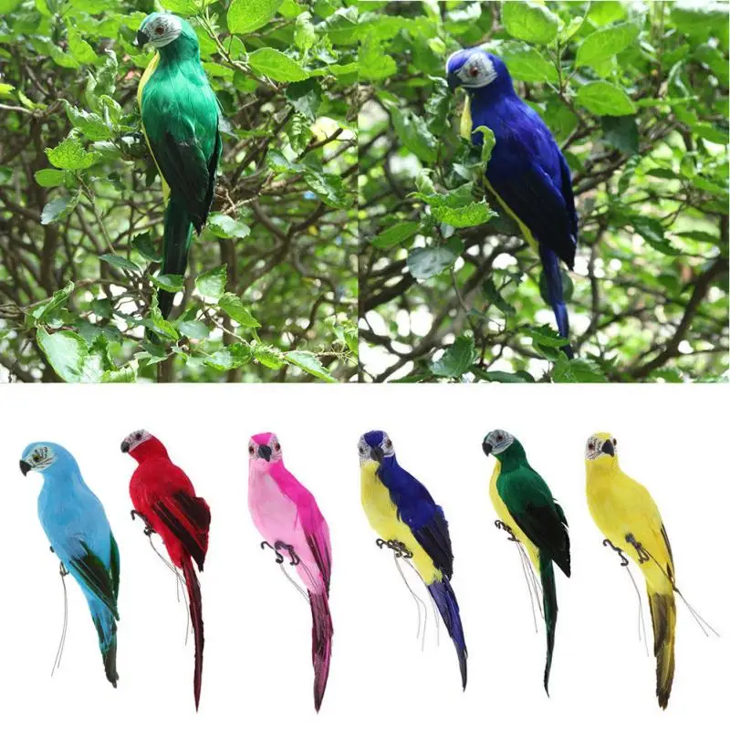 

Artificial parrots Bird Home decor Simulation Birds Vividly Parrots Garden Ornament Artificial Bird Wall Stricker for Kids Room
