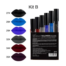 6 шт./комплект жидкая губная помада матовый набор длительный блеск для губ Хэллоуин Макияж Блеск для губ 6 цветов Блеск для губ