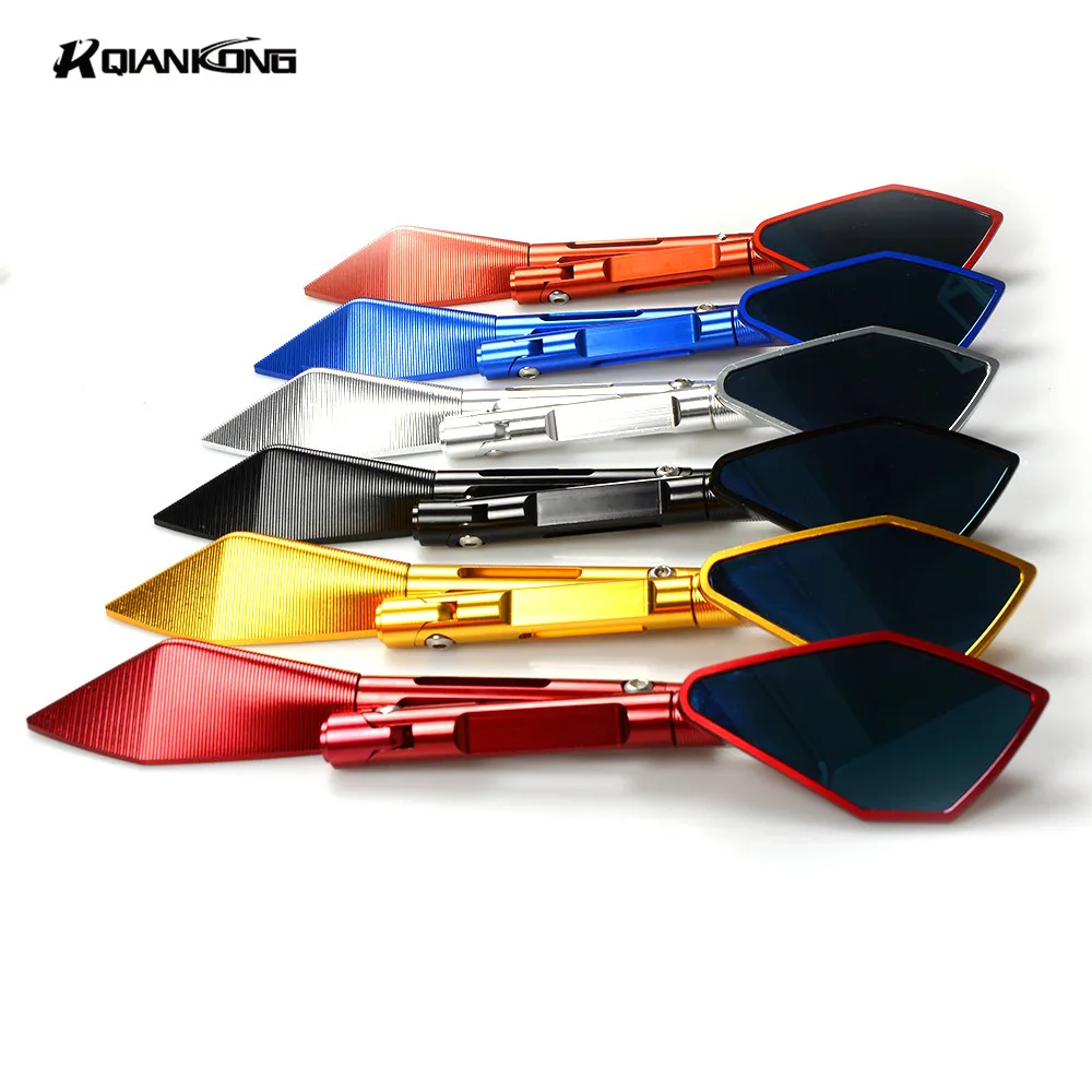 Golden Motorcycle Rear View Mirrors Universal Handlebar Side Rearview Mirro For Kawasaki Z1000 Z800 FZ09 MT 09 R3 R1 Z750 EX-300