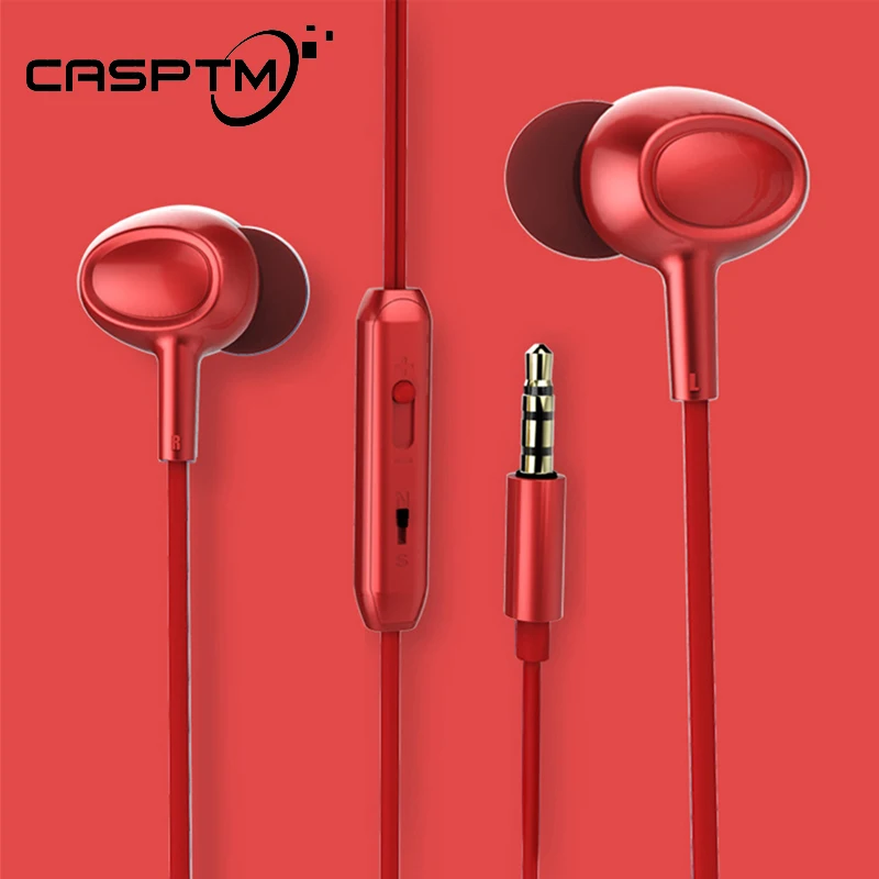 

CASPTM HIFI 5D Super Bass Hybrid 3.5mm Earphones In-Ear Wired Earpiece With Microphone Earplug Sport Noise Cancelling Headset