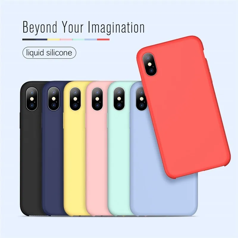 Soft Silicone Case for iPhone 6 6s 7 8 Plus Plain Color