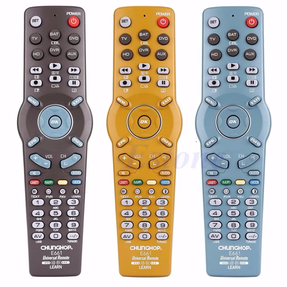 

1 PC 6in1 Universal Learning Remote Control Controller For TV CBL DVD AUX SAT AUD