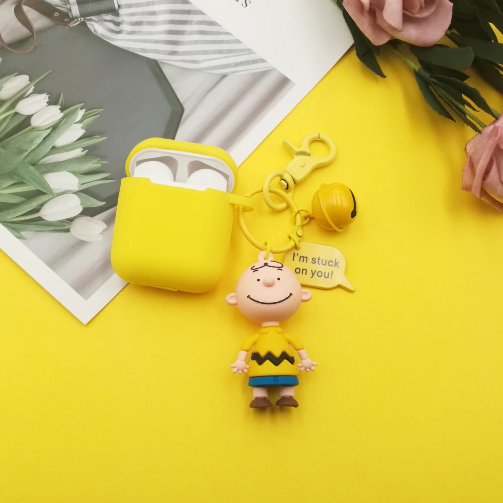 

Cute Cartoon Silicone Protective Cover for Apple Airpods Wireless Bluetooth Headphone Case with Anti-Lost Magnetic Straps Yellow