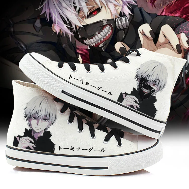 2018 Women Tokyo Ghoul Cosplay Canvas Shoes Casual Hand Painted High-Top Shoes size 43 Kaneki Ken Student style Sneakers A50908 2018 Women Tokyo Ghoul Cosplay Canvas Shoes Casual Hand Painted High-Top Shoes size 43 Kaneki Ken Student style Sneakers A50908