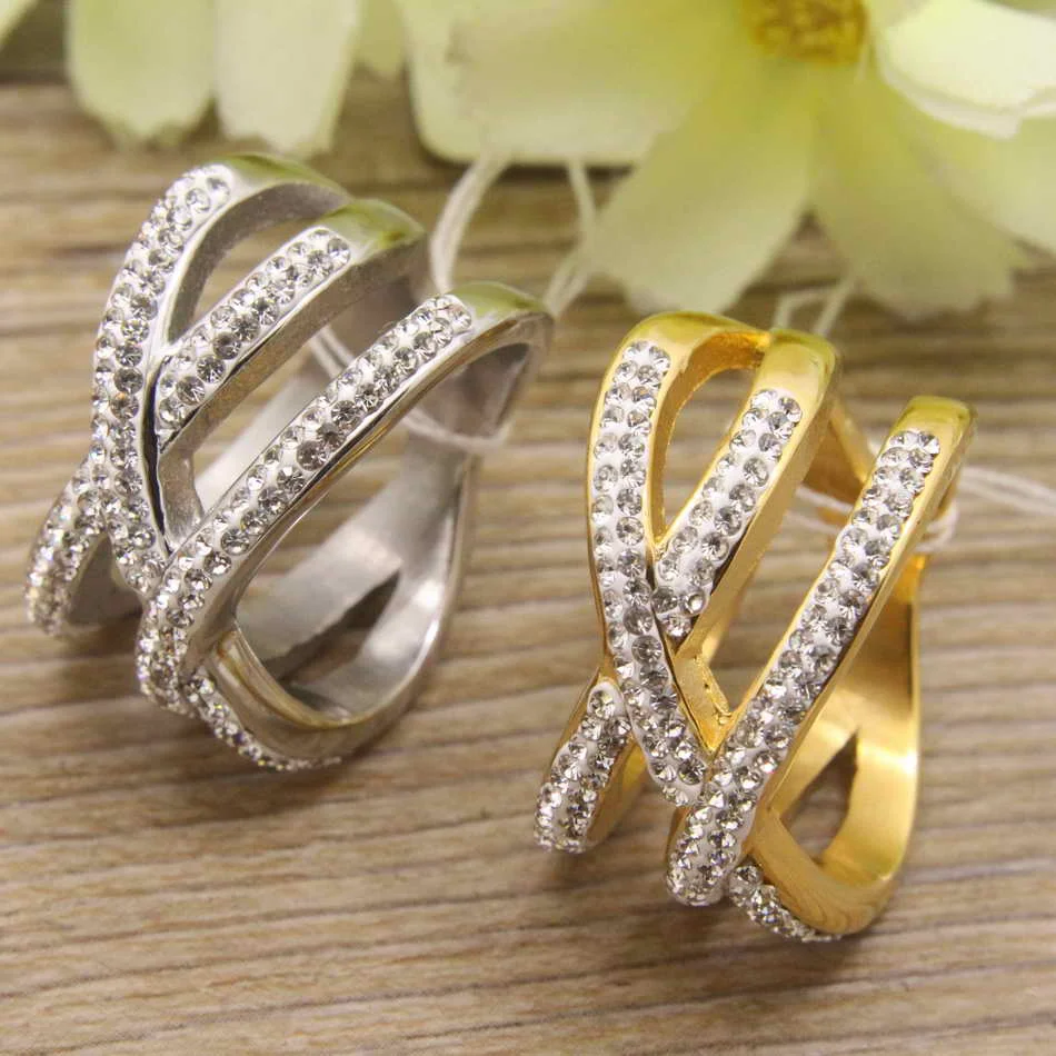 Женские кольца из нержавеющей стали золотого и серебряного цвета RBJDKKBG|stainless steel