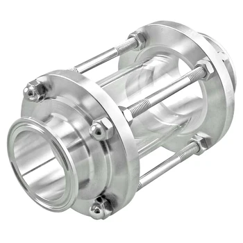 

Stainless Steel Clover Diopter 1/1.5/2" Tri Clamp Easy Install Sanitary Fitting Ferrule Flow 360 Degree Clover Flow Sight Glass