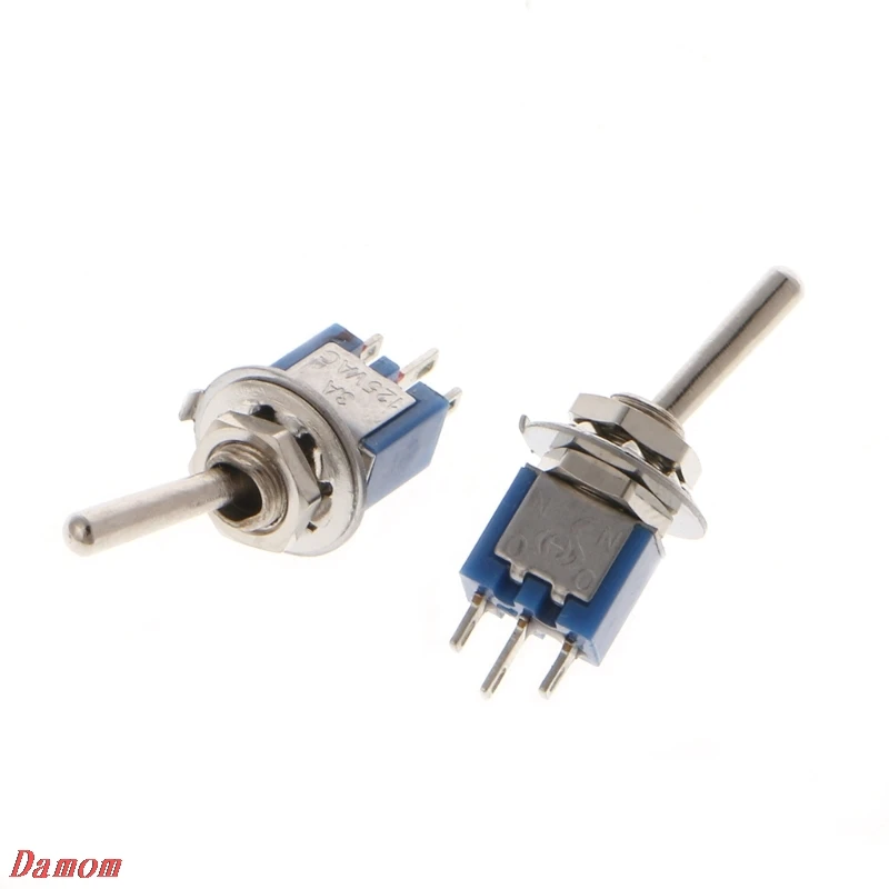 

10 Pcs AC 250V/1.5A 125V/3A SPDT 3-Pin On/On 2 Position Mini Toggle Switch Blue Damom