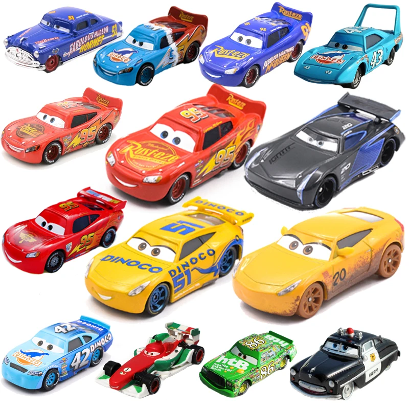 Disney Pixar Cars 2 3 foudre McQueen Mater Jackson Storm Ramirez 1:55 métal moulé sous pression alliage modèle jouet Mc reine voiture cadeau pour enfant