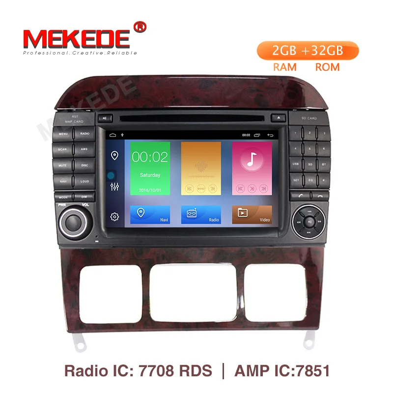 

MEKEDE Car Multimedia Player dvd automotivo Radio GPS 2 din Android 9.1 For Mercedes/Benz/S320/S350/W220/W215/CL600 4G Wifi DVR