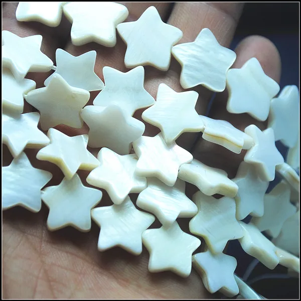

30pcs White Shell Beads accessories five star shapes strings have blossom shapes very nice nature colors with factory directly