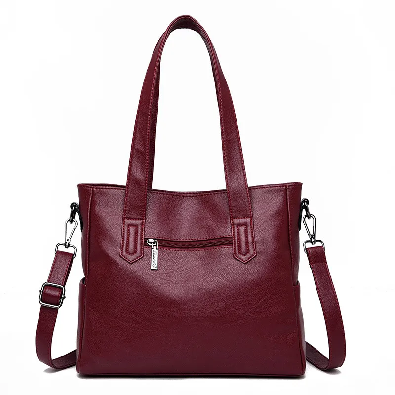 Hot Sale Women Genuine Leather Shoulder Bag for Women Casual Tote Bag Soft Sheepskin Handbags Female Large Big Crossbody Bag Sac