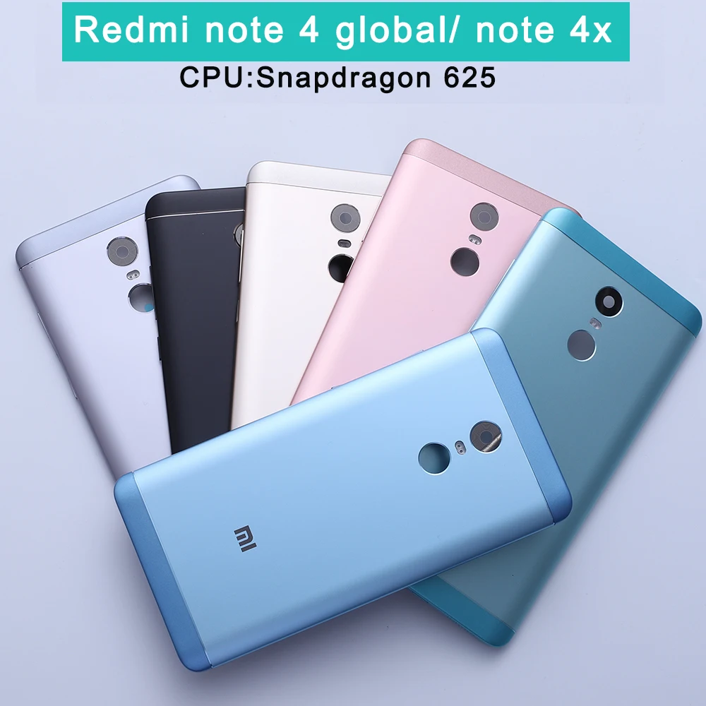 Beste Nieuwe Batterij Back Cover Case Voor Redmi Note 4X Redmi Opmerking 4 Global Versie Behuizing + Volume knoppen + Power knoppen