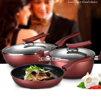 

New Kitchen Non - stick Pan Three - piece Pot Sets BNS-78566 Induction Cooker Gas Cooking Pot Home Pot Set Combination Hot Sale