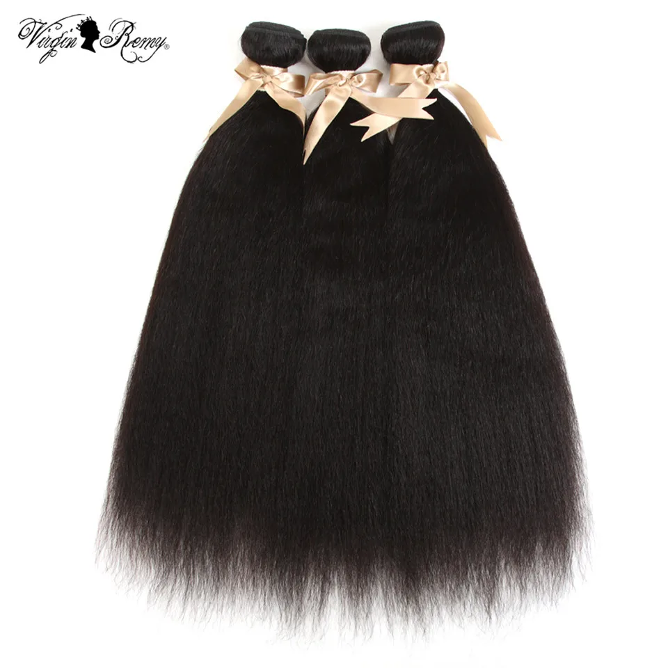 

Queen Virgin Remy Yaki Straight Hair Bundles Peruvian Hair Bundles Remy Yaki Human Hair Extension 1/3/4 Bundle Deals Hair Weave