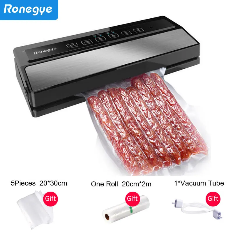 

RONEGYE Vacuum Sealing Machine Bag Sealer Fresh Packaging Food Fruit Fish Meat Packer Plastic Film Vaccum Film Home Use