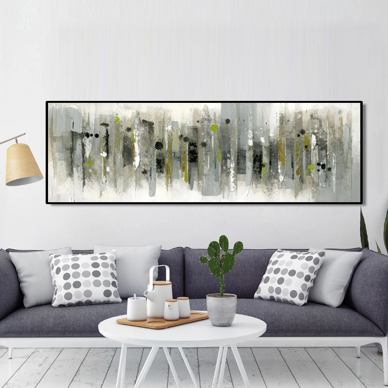

Modern Abstract Gray Green Oil Painting on Canvas Posters and Prints Wall Art Pictures for Living Room Cuadros Decor No Frame