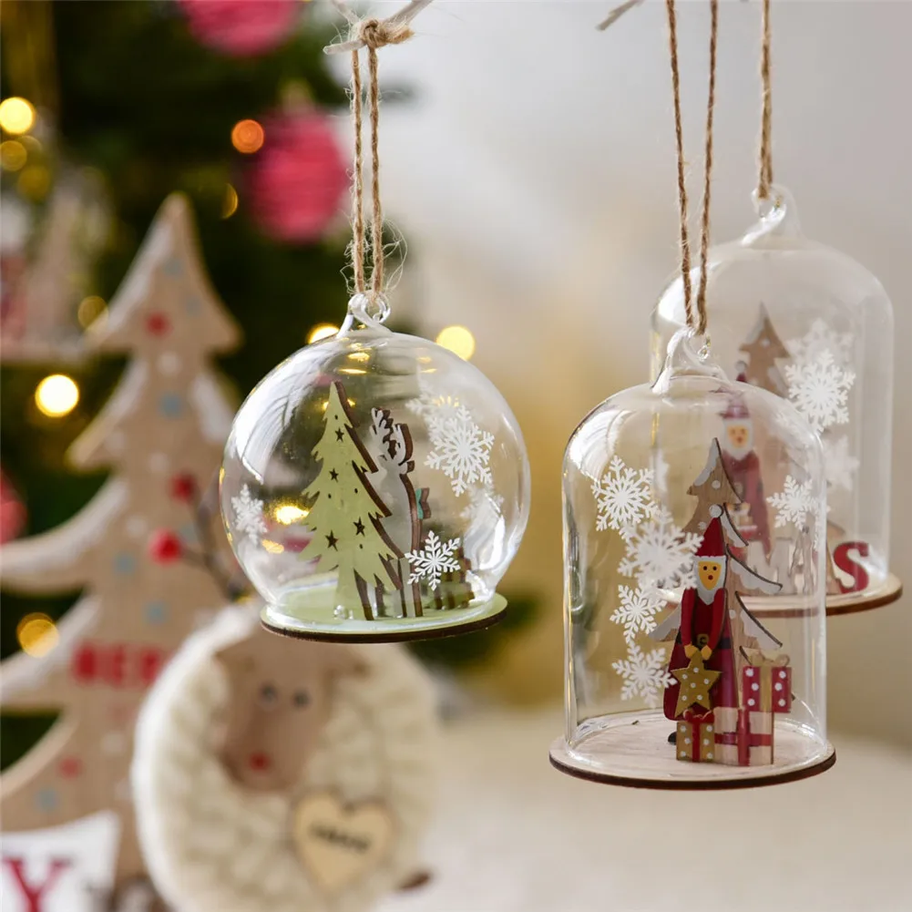 Рождественский шар, украшение из прозрачного стекла, Рождественский Декор, орнамент, Свадебная вечеринка, стеклянный шар, Рождественский Декор, подвеска