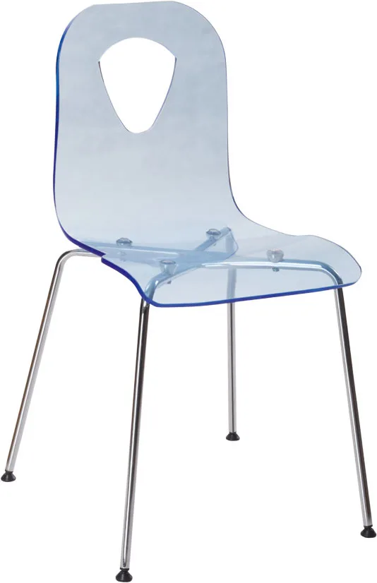 4 Pieces/lot Acrylic seat chromed steel leg dining side chairsin