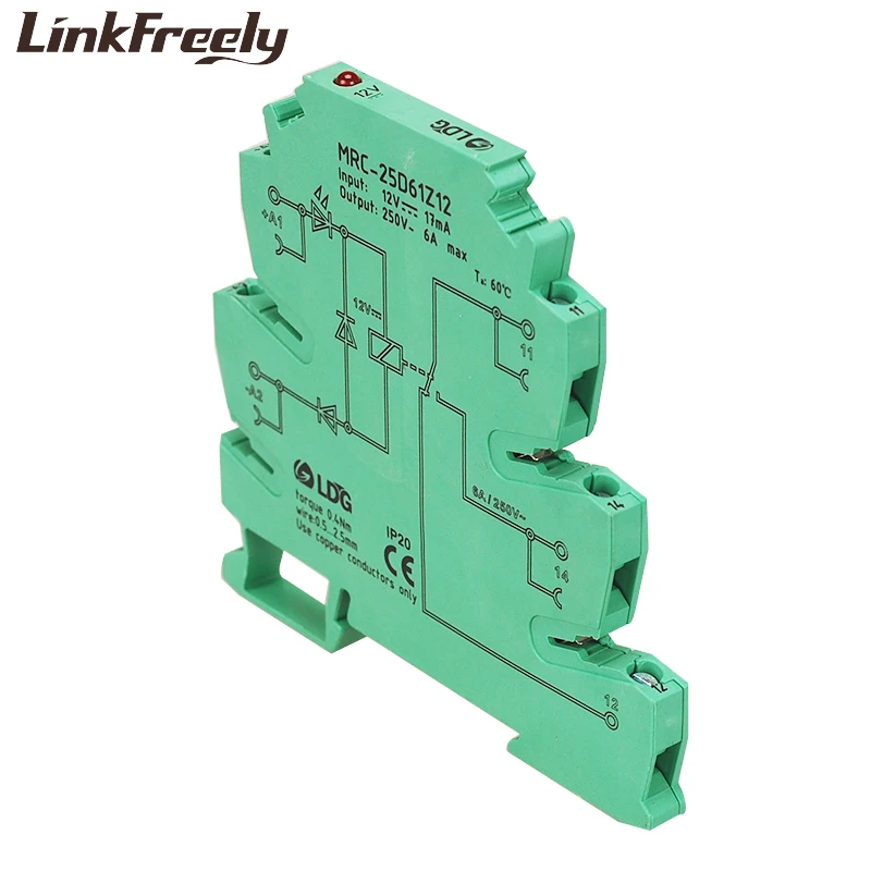 MRC-25D61Z12 электромагнитного контакта релейный модуль 12VDC в 6A 250VAC/DC Out электрический интерфейс напряжения реле доска переключатель Din