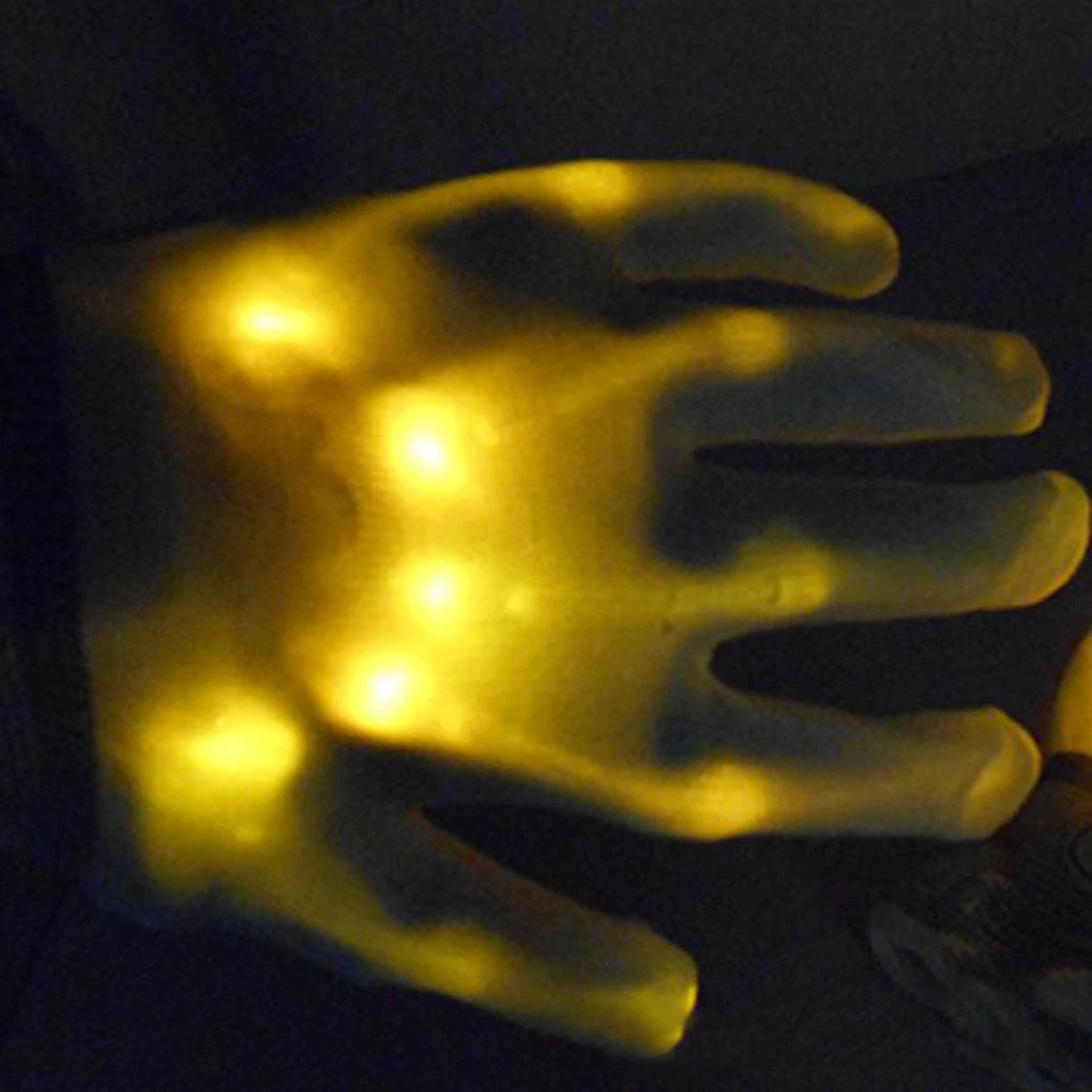 

2Pcs Colorful LED Rave Flashing Gloves Rainbow Lighting Gloves Glowing Mitten Luminous Party Stage Property