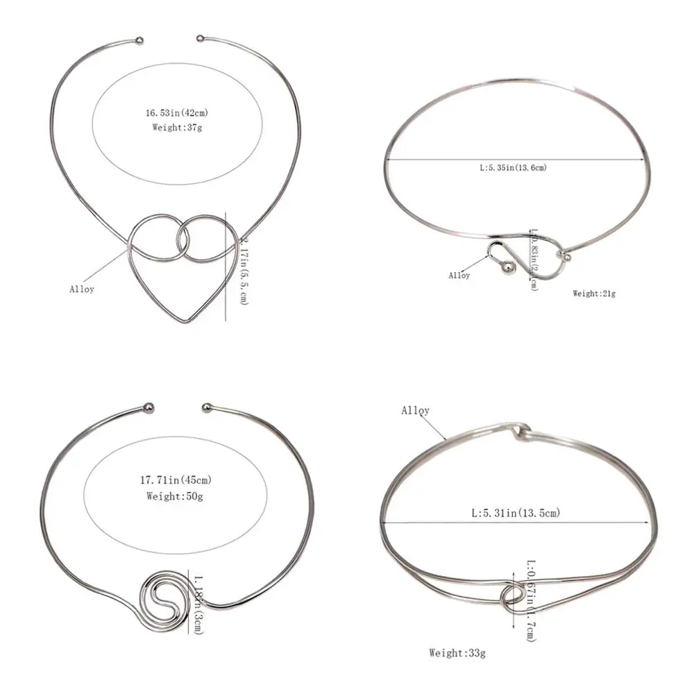Geometric Alloy Chokers Necklaces For Women Metal choker necklace,women jewelry