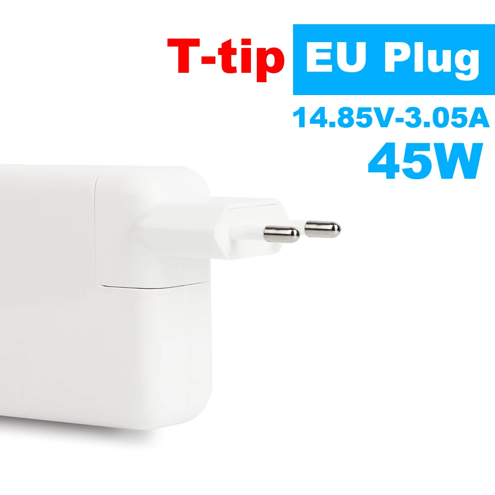 

Brand New! 45W 14.5V 3.1A T-tip Laptop Charger Power Adapter for Apple MacBook Air 11" 13" A1465 A1436 A1466 A1435 EU plug