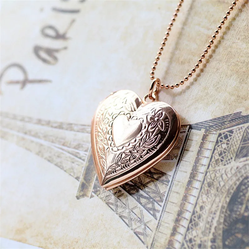 Miss Lady, креативные глянцевые карманные часы в виде сердечек, ожерелье, фото, открытая и закрытая подвеска, ожерелье для женщин, ювелирное изделие A1014