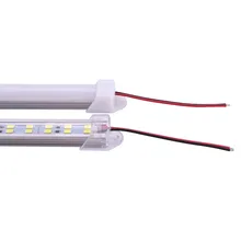 0,5 м светодио дный бар свет профиля DC 12 вольт SMD5730 двухрядные жесткой полосы лампа 19,68 дюйма теплый белый холодный белый Жесткий Статья 2 шт